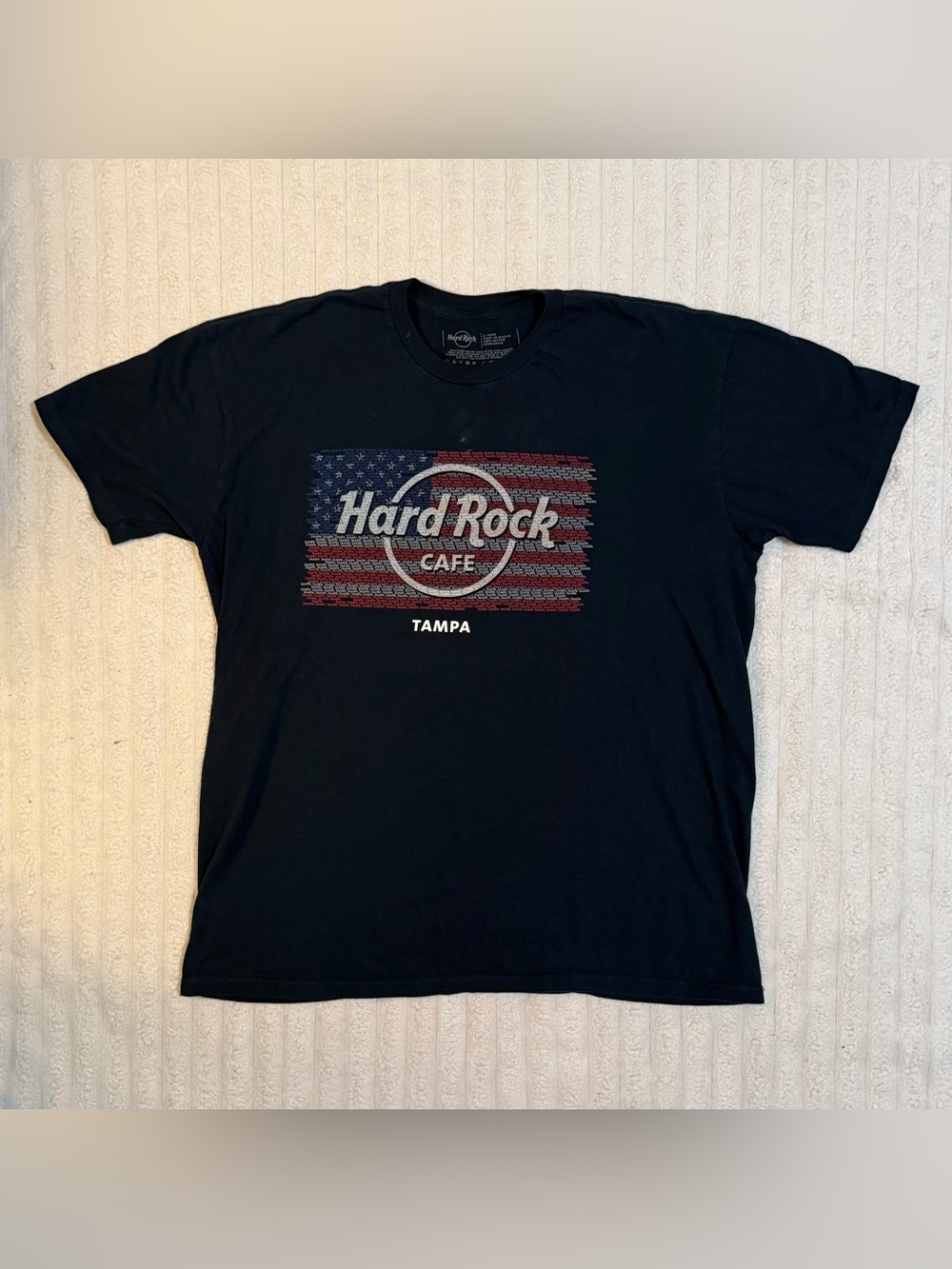 Men’s Navy Hard Rock Cafe Tampa T-Shirt American Flag Graphic Tee XL